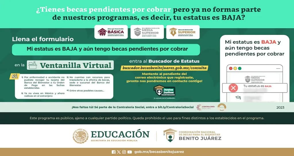 Becas Pendientes por cobrar Benito Juárez